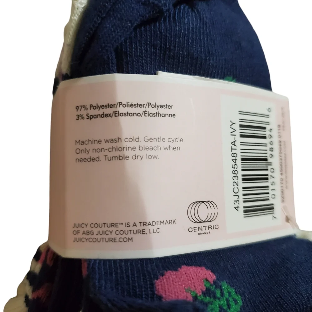 Juicy Couture Girls Ankle Socks Assorted Colors Patterns Size 7-10 New‎ 8 Pairs